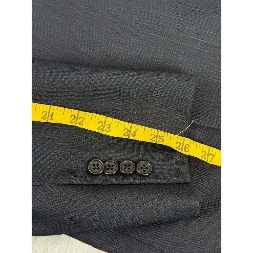 Hickey Freeman Suit Jacket Sports Coat Wool Loro Piana Tasmanian Super 120 42L